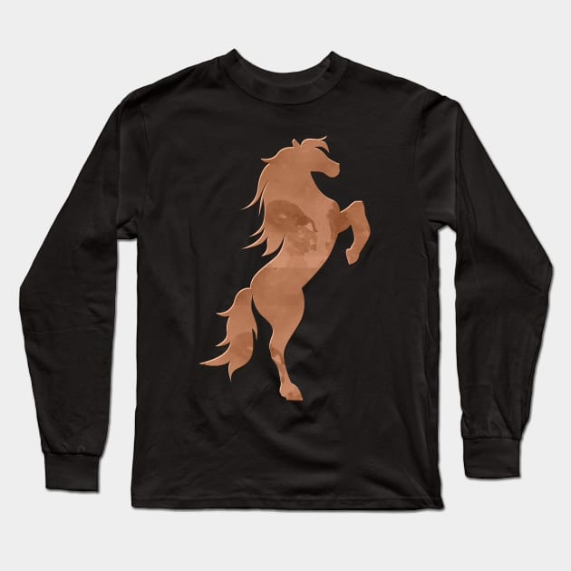 Horse Funny Long Sleeve T-Shirt by Imutobi